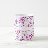 Paarse gekoppelde hartkunstwerken Aangepaste Mok (Center)