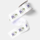 Paarse gekreukelde Iris Satijnen Lint (Achterkant)