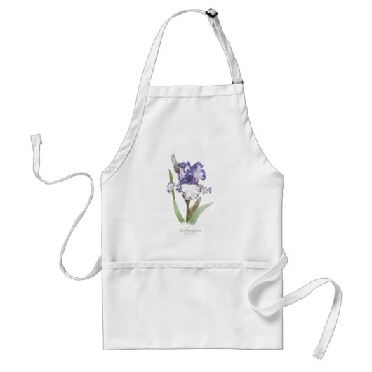 Paarse gekreukelde Iris Standaard Schort (Voorkant)