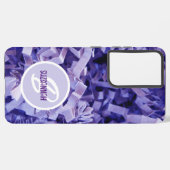 Paarse gekreukt papiermonogram samsung galaxy hoesje (Linkerkant)