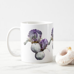 Paarse gekruiste Iris Flowers Koffiemok
