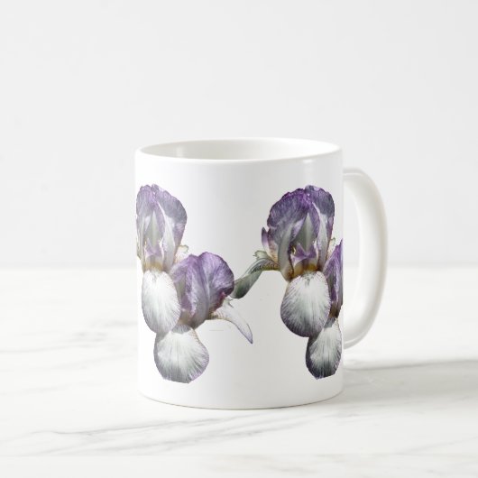Paarse gekruiste Iris Flowers Koffiemok (Voorkant rechts)
