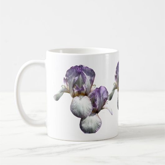 Paarse gekruiste Iris Flowers Koffiemok (Links)