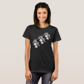 Paarse gekruiste Iris Flowers T-shirt (Voorkant volledig)