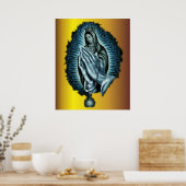 Paarse gelaatste maagd Maria Print (Keuken)