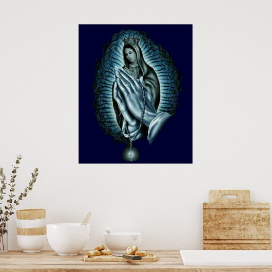 Paarse gelaatste maagd Maria Print (Keuken)