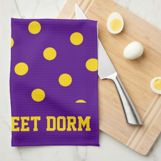 Paarse gele academieplots, school voor ontsteking theedoek (Quarter Fold)