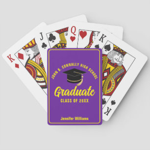 Paarse Gele Afstuderen Custom 2025 Afstuderen Pokerkaarten