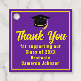 Paarse Gele Afstuderen Custom Graduation Party Bedankjes Labels