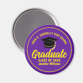 Paarse Gele Afstuderen Custom Graduation Party Magneet (Voorkant / Achterkant)