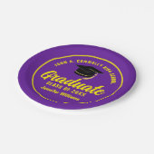 Paarse Gele Afstuderen Custom Graduation Party Papieren Bordje (Gekanteld)