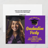 Paarse Gele Afstuderen Foto 2025 Afstudeerfeest Kaart (Voorkant / Achterkant)