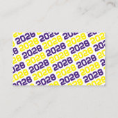 Paarse & Gele Afstuderen Mini Afstuderen Uitnodigi Visitekaartje (Achterkant)