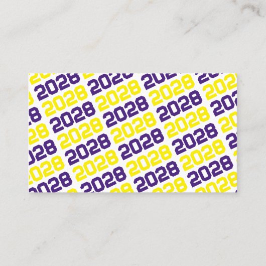 Paarse & Gele Afstuderen Mini Afstuderen Uitnodigi Visitekaartje (Achterkant)