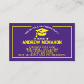 Paarse & Gele Afstuderen Mini Afstuderen Uitnodigi Visitekaartje (Voorkant)