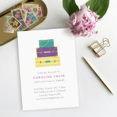 Paarse Gele Bagage Afscheidsfeest Uitnodiging