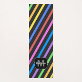 Paarse gele blauwe strepen Monogram Yogamat (Voorkant)