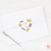 Paarse & gele bloei barsten bruiloft Sticker zegel (Envelop)