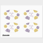Paarse & gele bloei barsten bruiloft Sticker zegel (Vel)