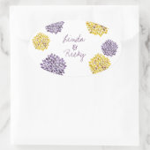 Paarse & gele bloei barsten bruiloft Sticker zegel (Tas)