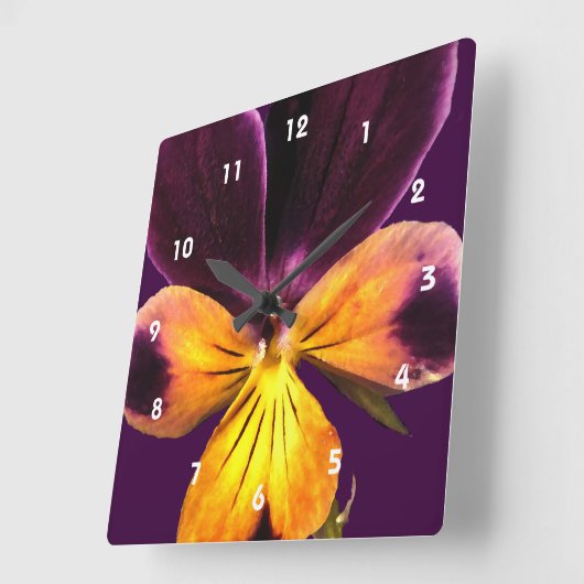Paarse Gele Bloem Abstracte Klok (Hoek)