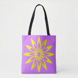 Paarse gele bloem tote bag