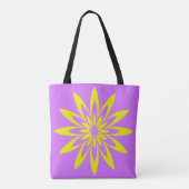 Paarse gele bloem tote bag (Achterkant)