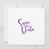 Paarse gele bloemen bewaren de datum kaart (Achterkant)