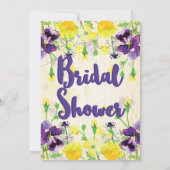 Paarse & Gele Bloemen Bruids Douche Uitnodigingen (Achterkant)