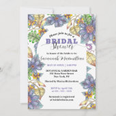 Paarse gele bloemen en bladeren Vrijgezellenfeest Kaart (Voorkant)