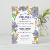 Paarse gele bloemen en bladeren Vrijgezellenfeest Kaart (Staand voorkant)