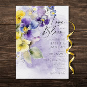 Paarse Gele Bloemen Liefde In Bloom Modern Douche Kaart