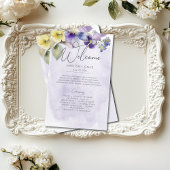 Paarse & Gele Bloemen Modern Wedding Programma