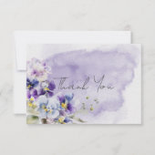 Paarse & Gele Bloemen Moderne Bruiloft Bedankkaart (Voorkant)