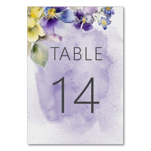 Paarse & Gele Bloemen Moderne Bruiloft Kaart (Voorkant)