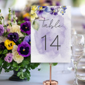 Paarse & Gele Bloemen Moderne Bruiloft Kaart