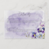 Paarse & gele bloemen Moderne details Informatiekaartje (Voorkant)