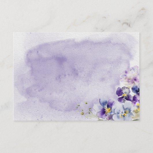 Paarse & gele bloemen Moderne details Informatiekaartje (Achterkant)