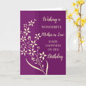 Paarse Gele Bloemen Moeder in Wet Verjaardag Kaart (Gele Bloem)