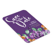 Paarse Gele Bloemen Save The Date Magneet (Rechterzijde)