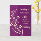 Paarse gele bloemen zusje verjaardag kaart (Gele Bloem)