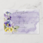 Paarse & gele bloemige moderne receptie informatiekaartje (Voorkant)