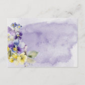Paarse & gele bloemige moderne receptie informatiekaartje (Achterkant)