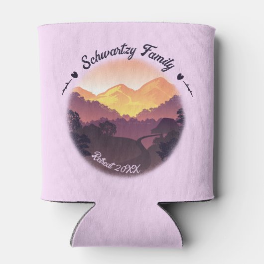 Paarse Gele Boerderij Mountain Sunset Blikjeskoeler (Achterkant)