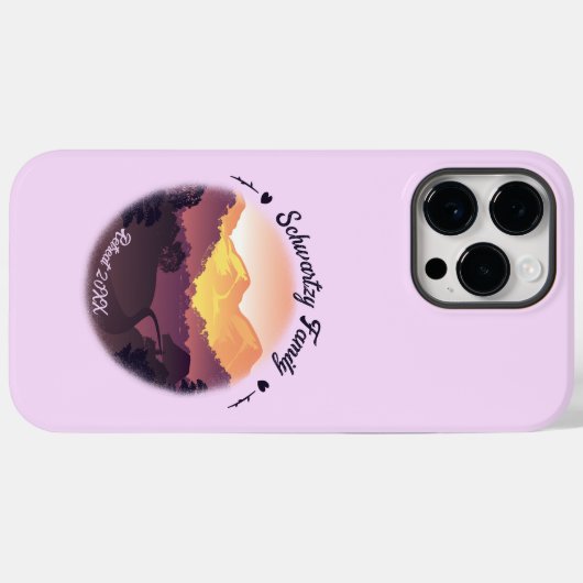 Paarse Gele Boerderij Mountain Sunset Case-Mate iPhone Case (Achterkant (horizontaal))
