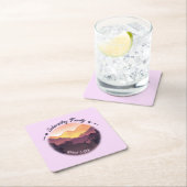  Paarse Gele Boerderij Mountain Sunset Kartonnen Onderzetters (Insitu)