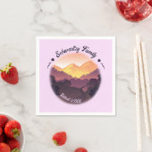  Paarse Gele Boerderij Mountain Sunset Servet (Insitu)