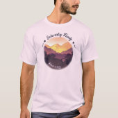  Paarse Gele Boerderij Mountain Sunset T-shirt (Voorkant)