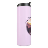 Paarse Gele Boerderij Mountain Sunset Thermosbeker (Gedraaid links)