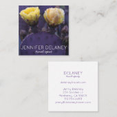 Paarse Gele Cactus Flowers Natuur Fotoreizen Vierkante Visitekaartje (Voorkant / Achterkant)